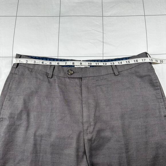 Peter Millar Pants Men 36 Gray Glen Plaid Trouser Preppy Classic Career Business - Picture 6 of 11